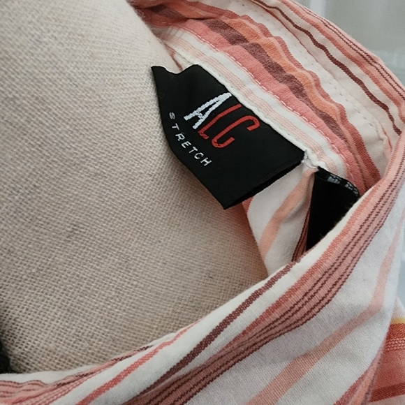 ALC multi color striped short-sleeved shirt | M - Picture 4 of 4